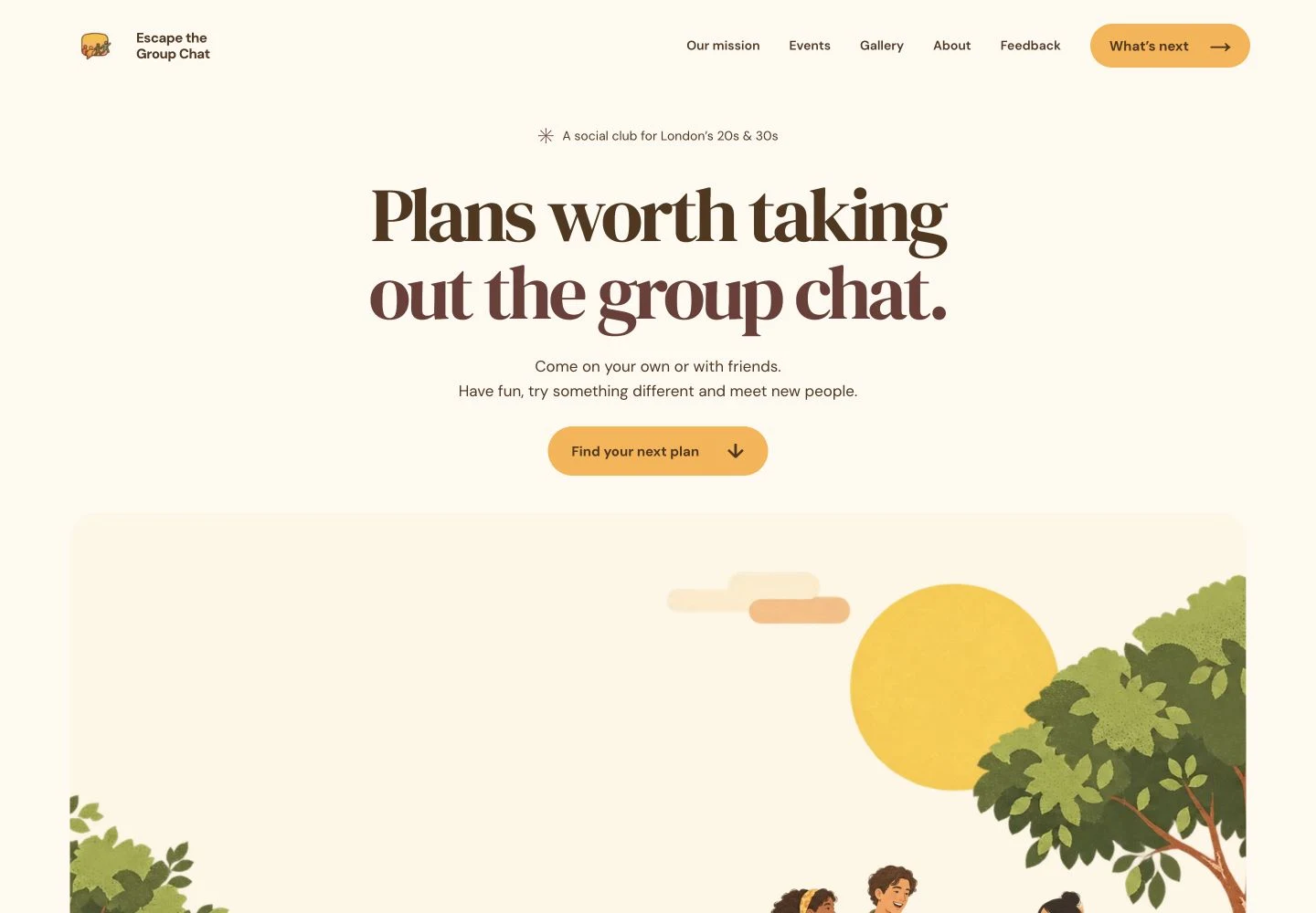 The Escape the Group Chat website designed and built by Studio Tom